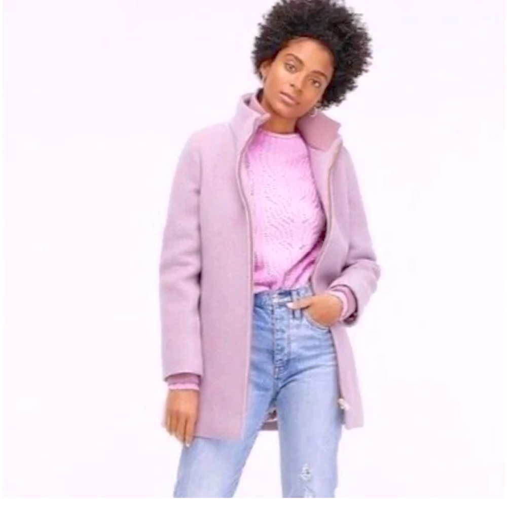 J Crew Nello Gori Italian stadium wool Cocoon coat in dusty pink Sz 12